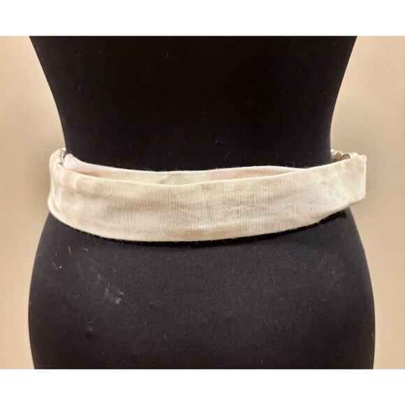 Vintage Carolyn Tanner Designs Braided Belt Cream Textured 36" long 2" wide - Picture 8 of 10